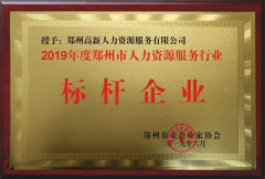 2019年度鄭州人力資源服務(wù)行業(yè)標桿企業(yè)